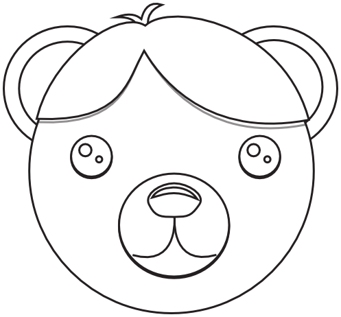 Bear face line art