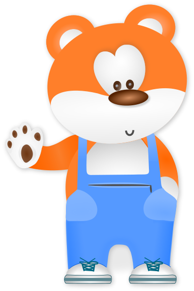 bear wearing overalls