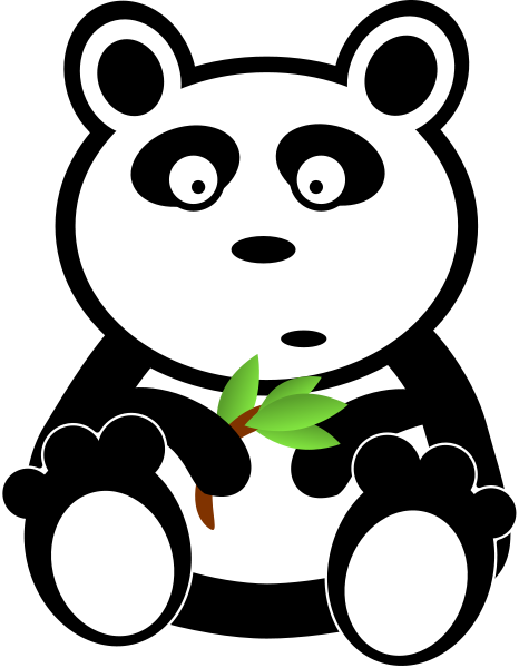 panda w bamboo leaves