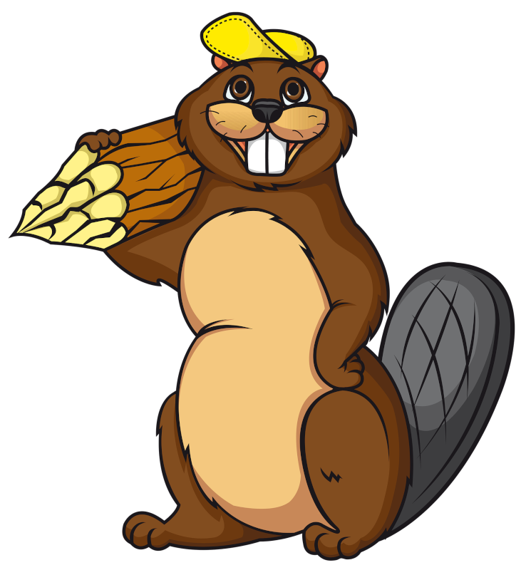 beaver-w-log