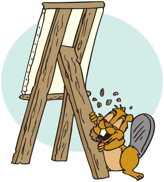 beaver chewing easel