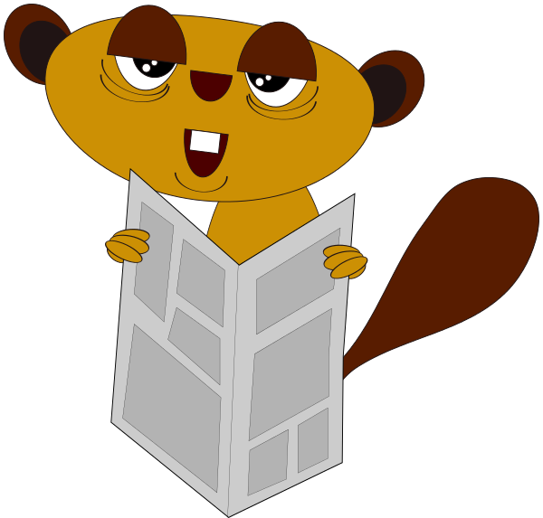beaver reading newspaper