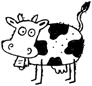 Cow funny BW
