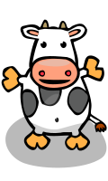 standing cow toon