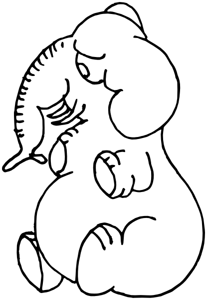 Elephant sitting cartoon