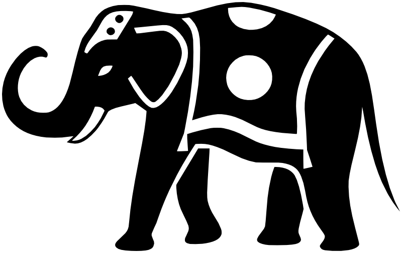 circus elephant black