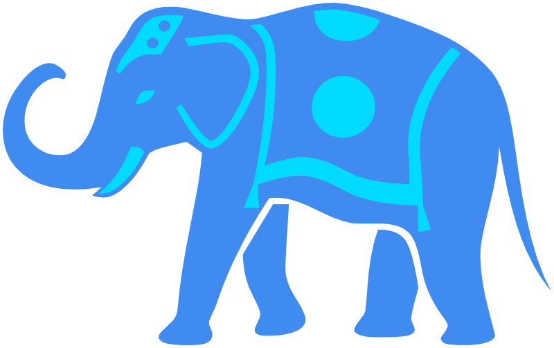 circus elephant blue