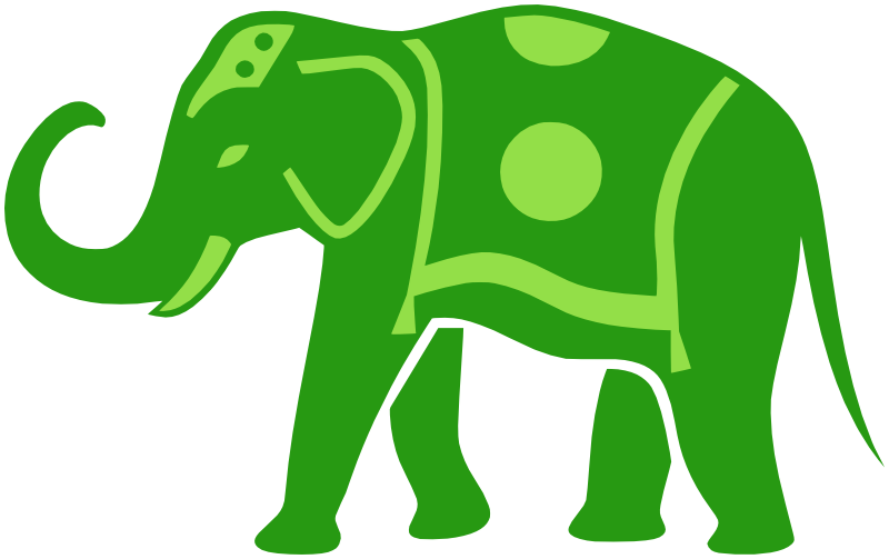 circus elephant green