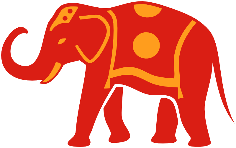 circus elephant red