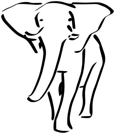 elephant lineart 2