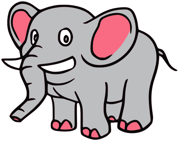 elephant pink and gray