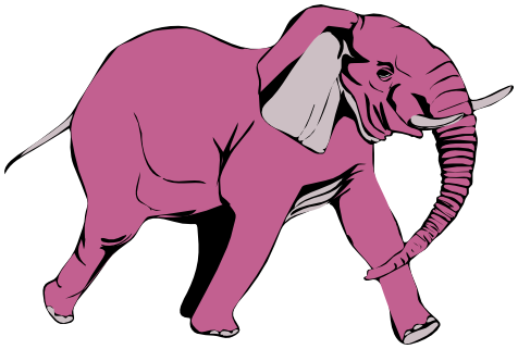 elephant pink angry