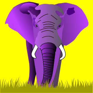 elephant purple yellow