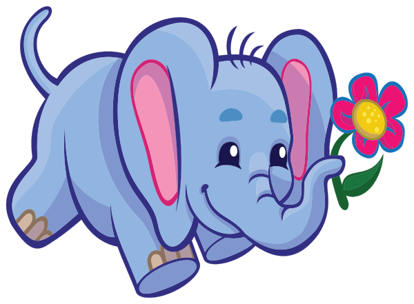 elephant w flower cute