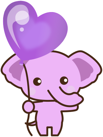 pink elephant w balloons