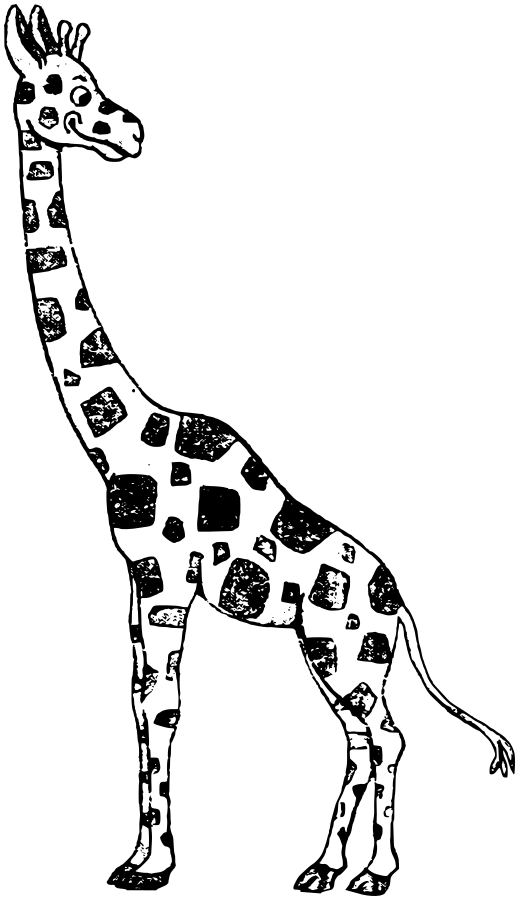 cartoon giraffe BW