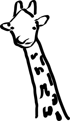 giraffe head BW