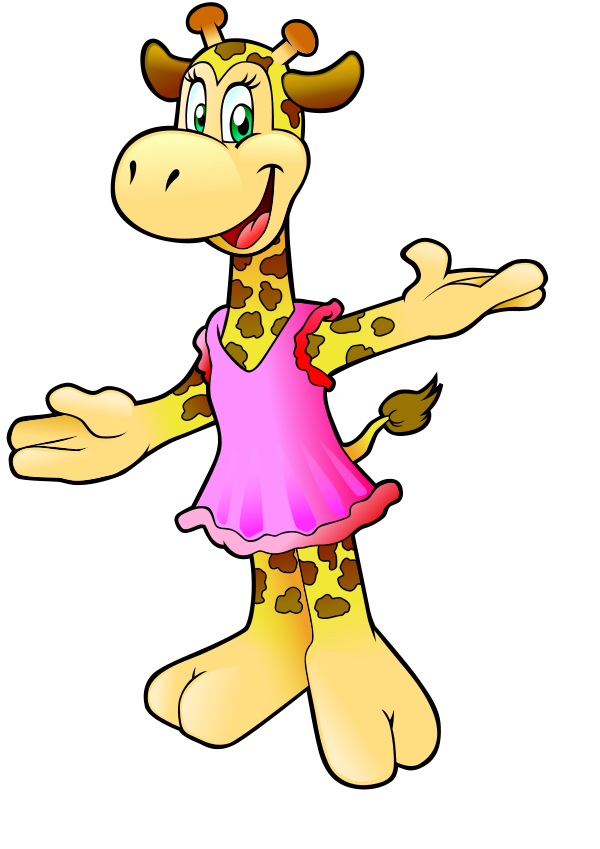 giraffe wearing dress