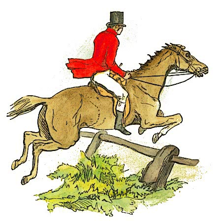 horse jumping rail