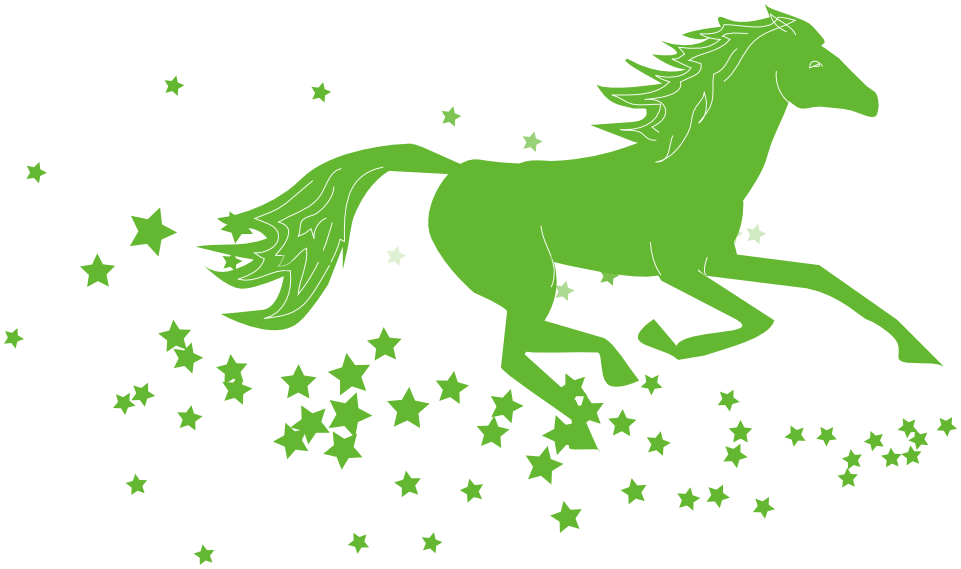 horse running in stars