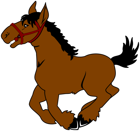 horse trotting clipart dark