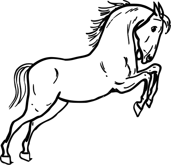 jumping horse outline