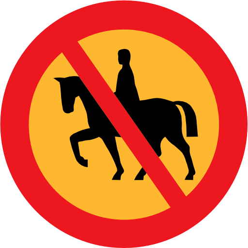 no horse riding sign