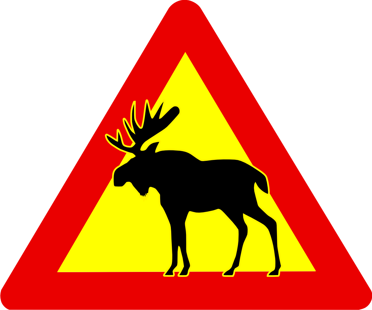 moose warning sign