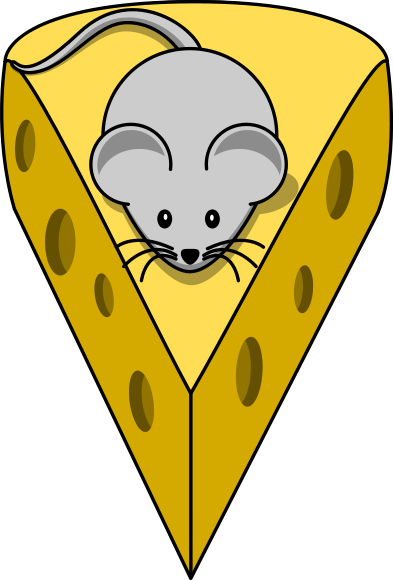 cartoon mouse on top of a cheese
