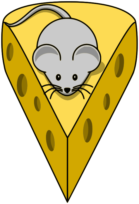 mouse on cheese