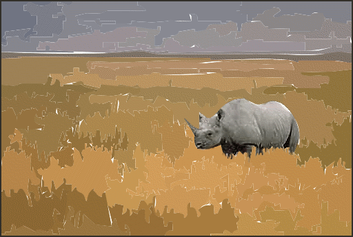 rhino on savannah