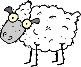 sheep google eyed cartoon