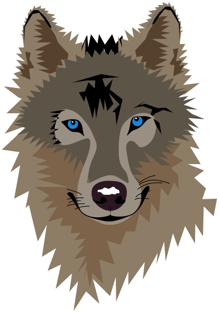 wolf head blue eyes