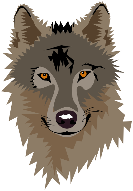 wolf head orange eyes