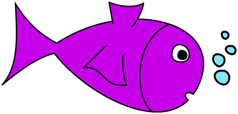 fish w bubbles purple