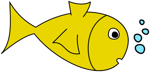 fish w bubbles yellow