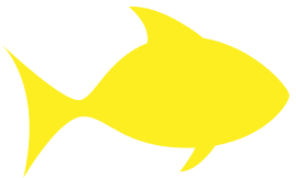 fish outline yellow