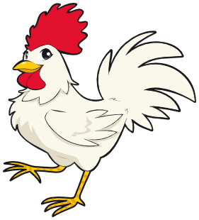 Chicken facing left