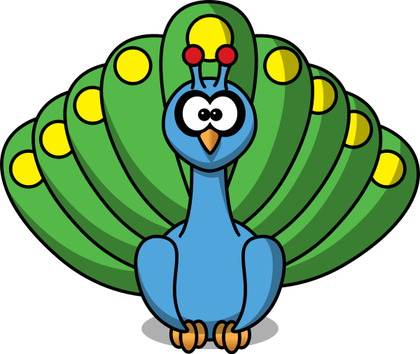 cartoon peacock