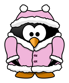 penguin lady in winter
