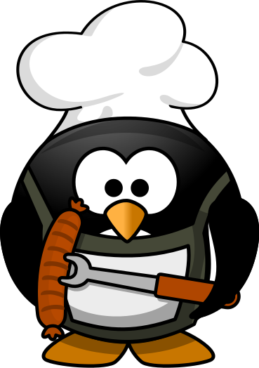 penguin BBQ chef