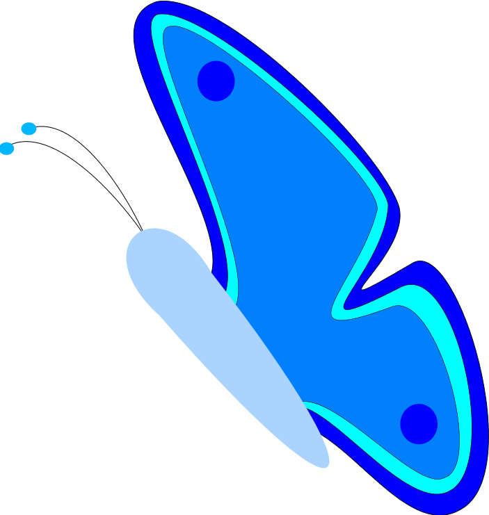 butterfly flying blue