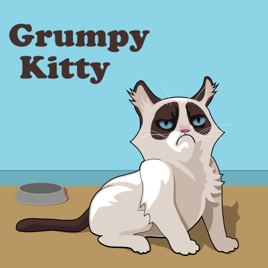 Grumpy Kitty w label
