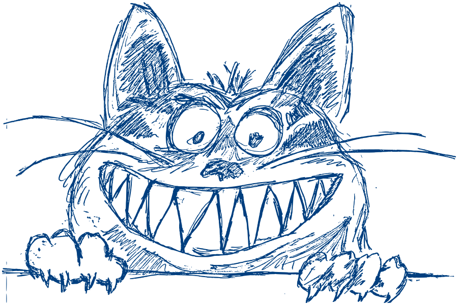 Smiling cat sketch