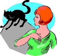 black cat crosses womans path