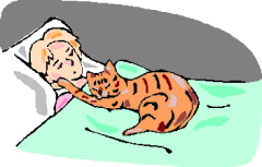 cat sleeping with little girl