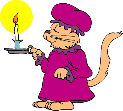 mama cat with candle