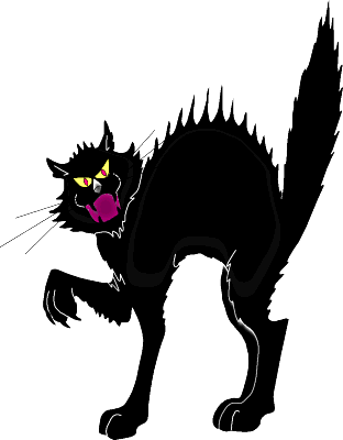 scary black cat