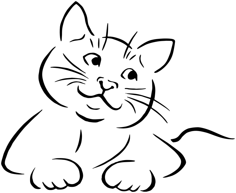 cat smiling lineart