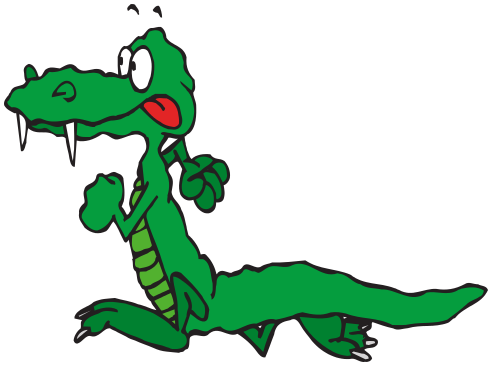 alligator running cartoon tongue